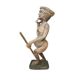 Scultura Antica Di Sciamano Birmano Fine 1800