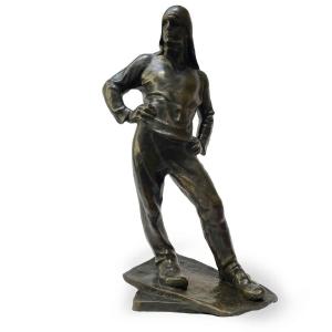 Figura Maschile In Bronzo Lo Scaricatore Del Porto Di Anversa Da Meunier 