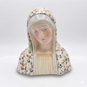 Manifattura Minghetti Bologna Madonna In Ceramica Primi 1900