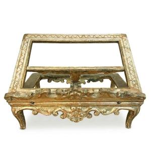 Leggio Da Tavolo Veneziano In Legno Intagliato e Dorato Del 1700