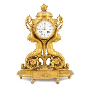 Pendola Antica Dorata Da Tavolo Funzionante 1800