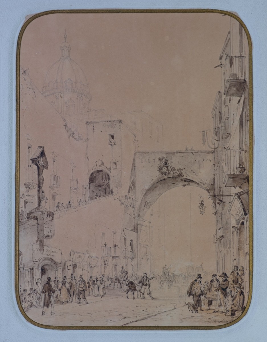 Vedute  del Ponte di Chiaia prima e dopo l’intervento di Orazio Angelini