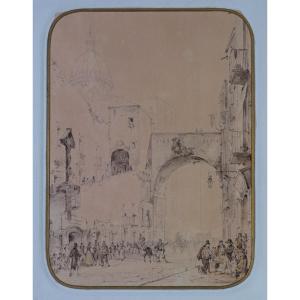 Vedute  del Ponte di Chiaia prima e dopo l’intervento di Orazio Angelini