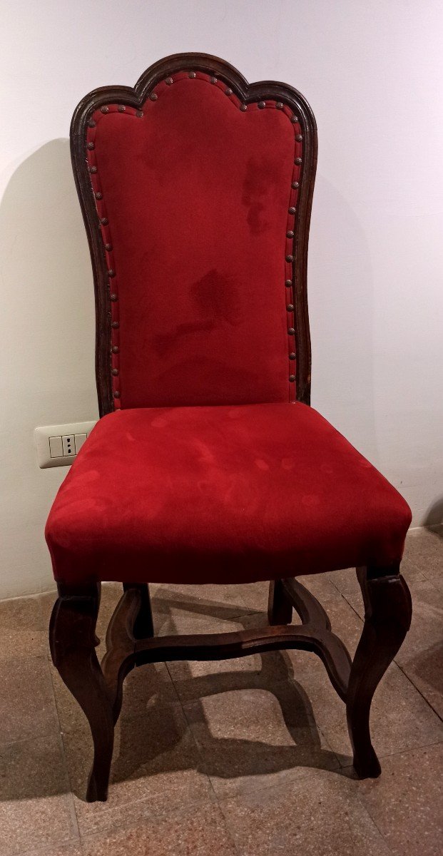 4 sedie Luigi XIV in noce-photo-3