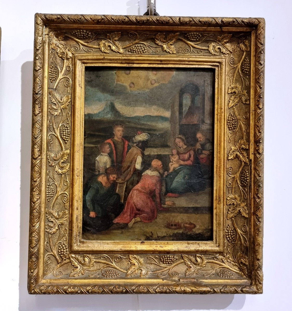 Coppia di dipinti su rame " Adorazione dei Magi e Circoncisione "-photo-2