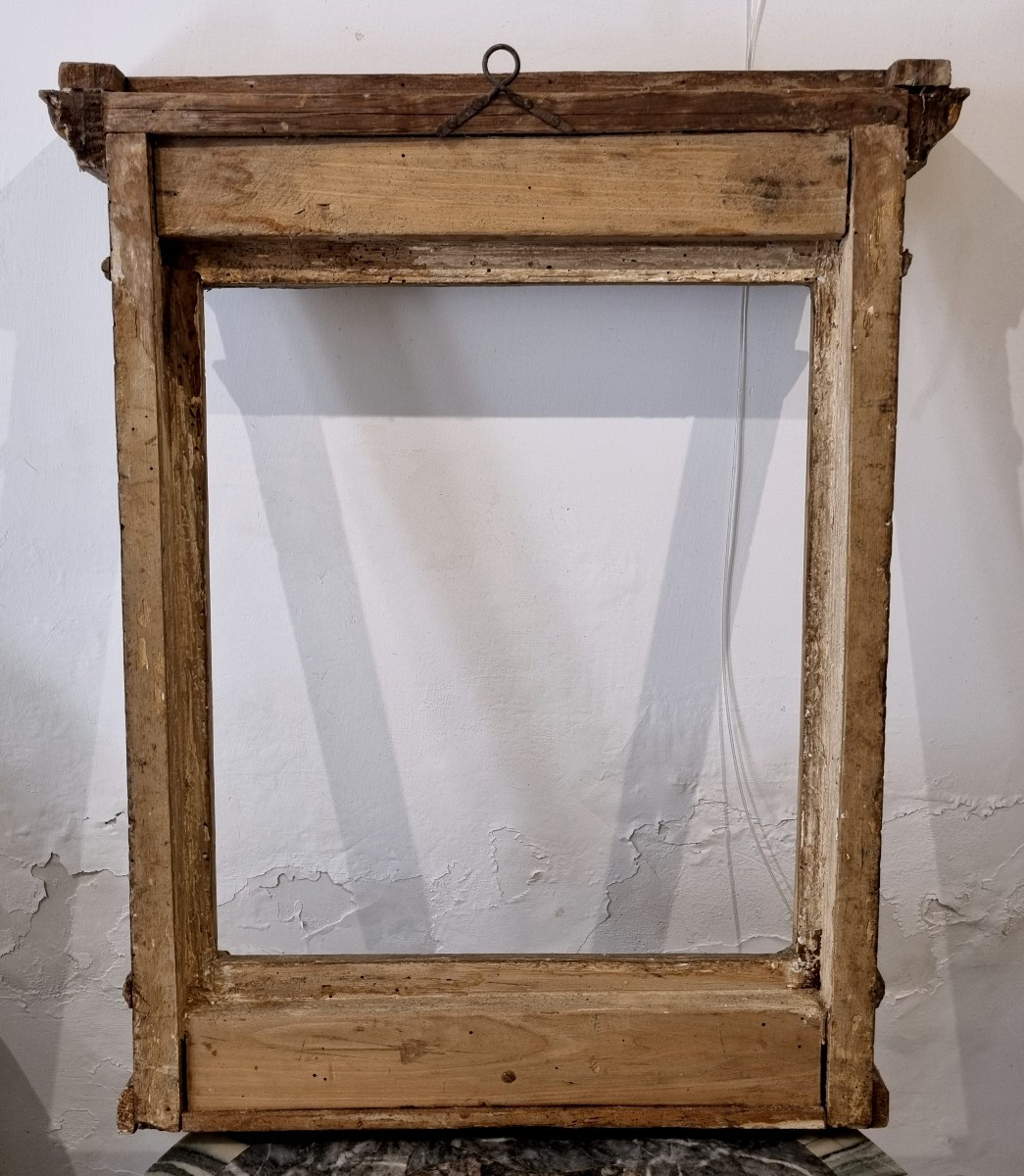 Cornice italiana ad edicola in legno laccata-photo-2