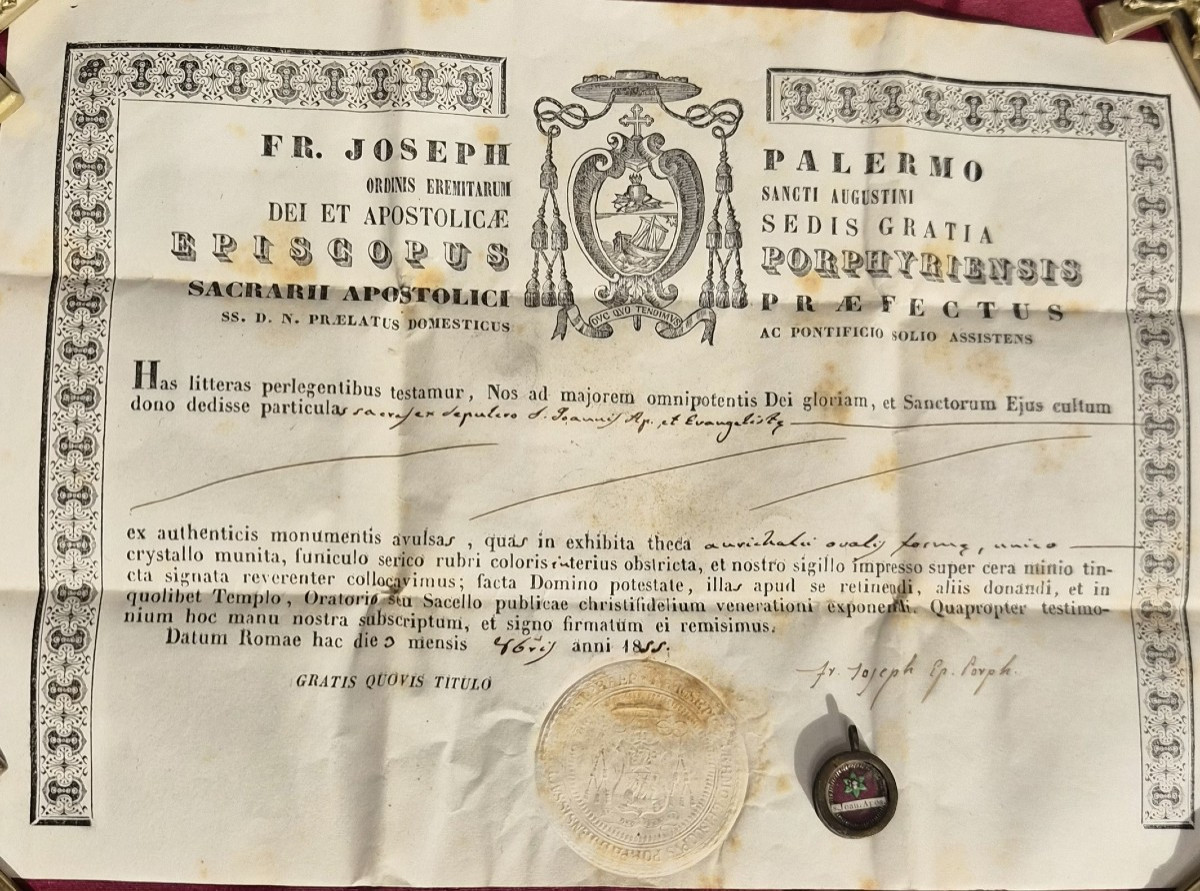 Reliquia di San Giovanni Apostolo, con autentica-photo-4