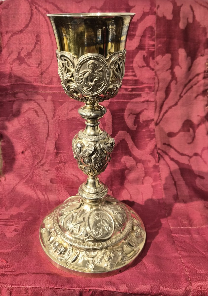 Calice Barocco in argento dorato