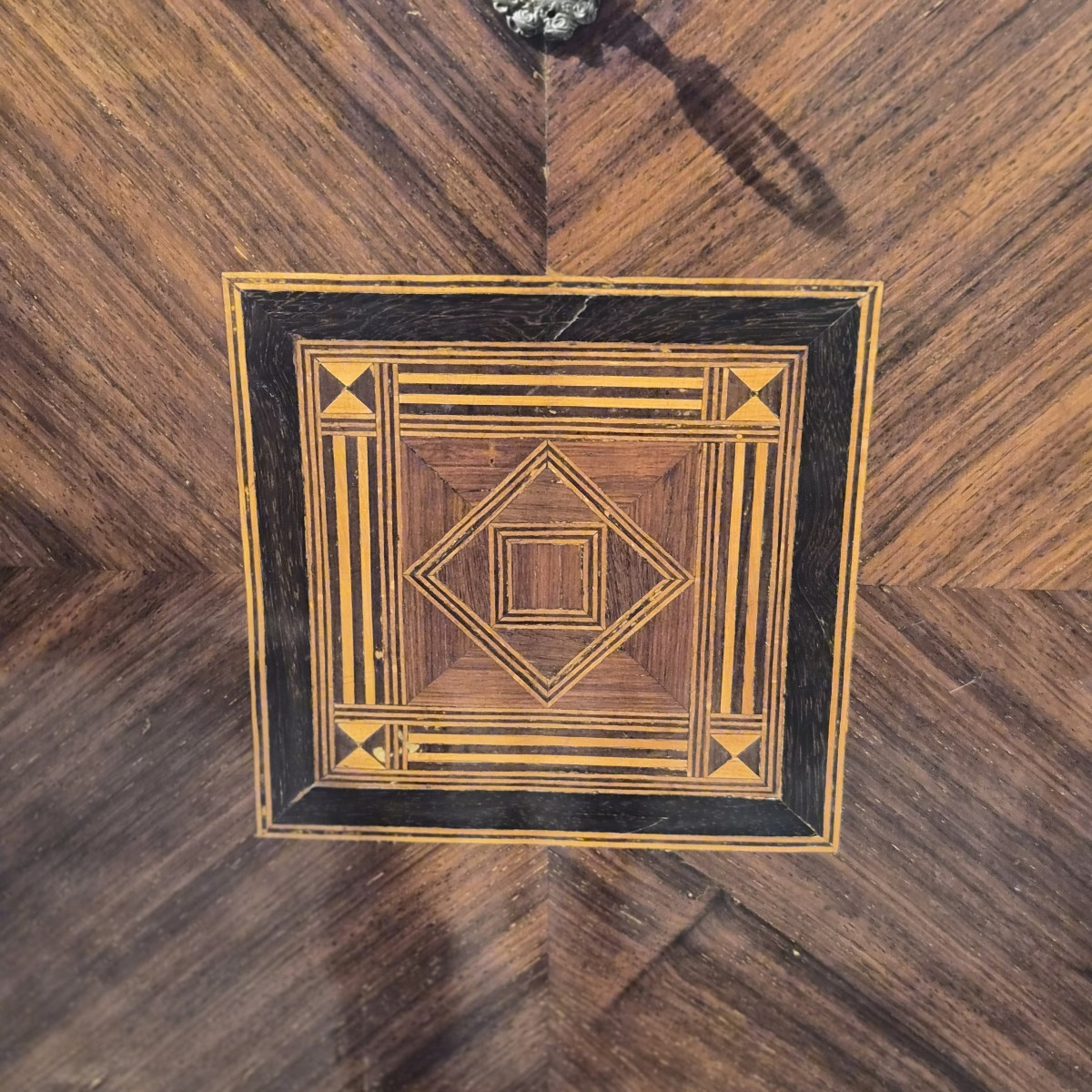 Piccolo Secretaire in legno marchettato d'epoca Luigi XVI-photo-2