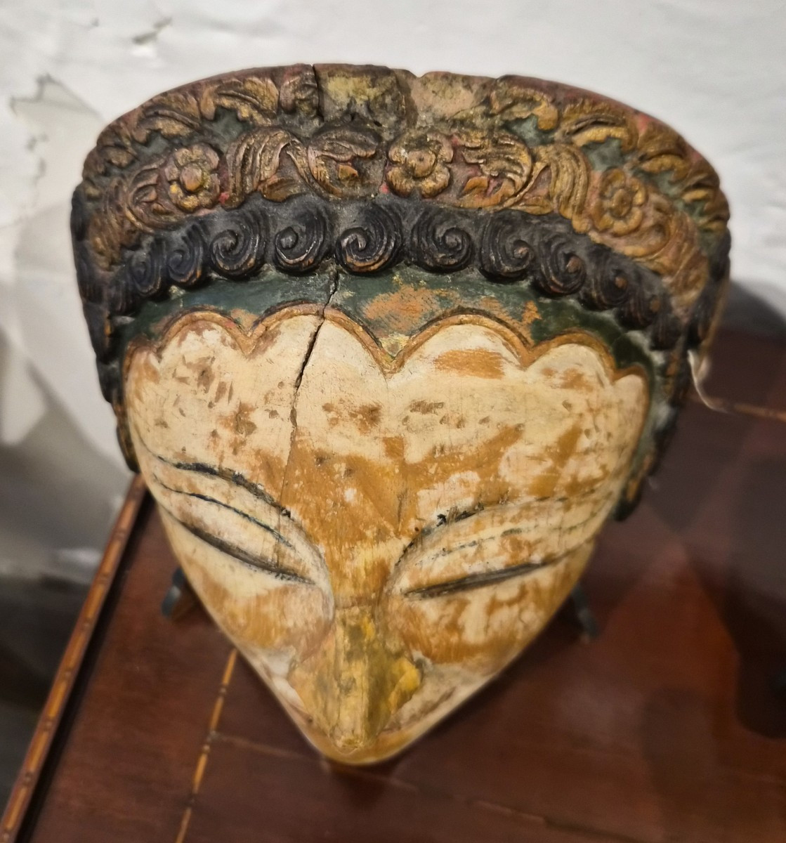 Paio di Maschere orientali legno policromo-photo-2