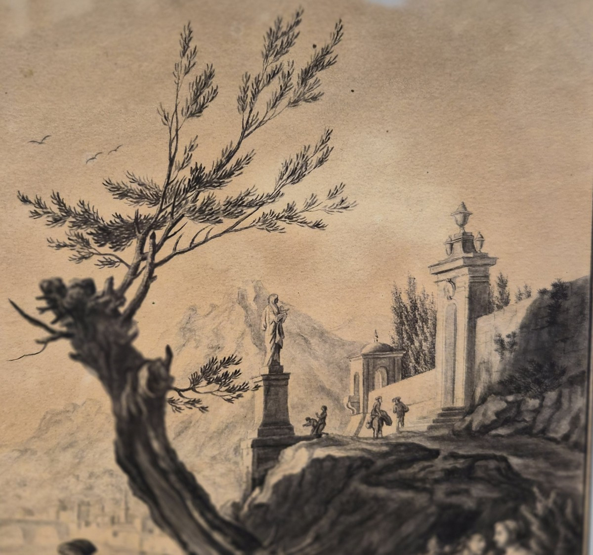 Disegno su carta in cornice dorata-photo-4