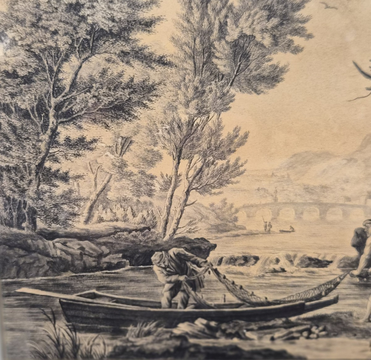 Disegno su carta in cornice dorata-photo-1