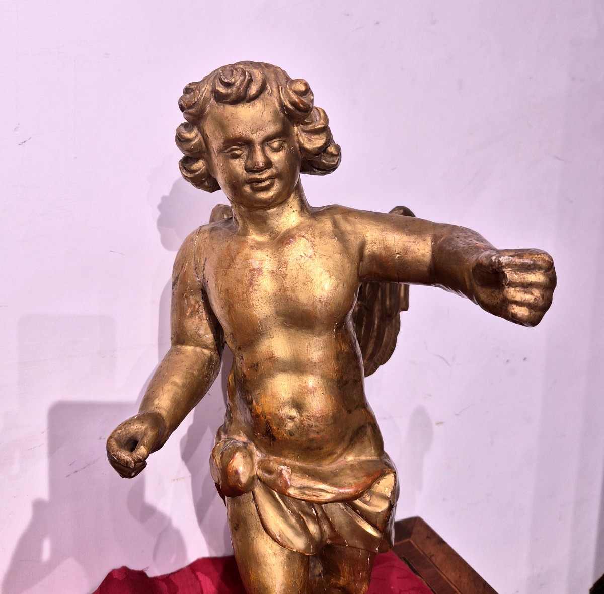 Putto Barocco in legno dorato-photo-1