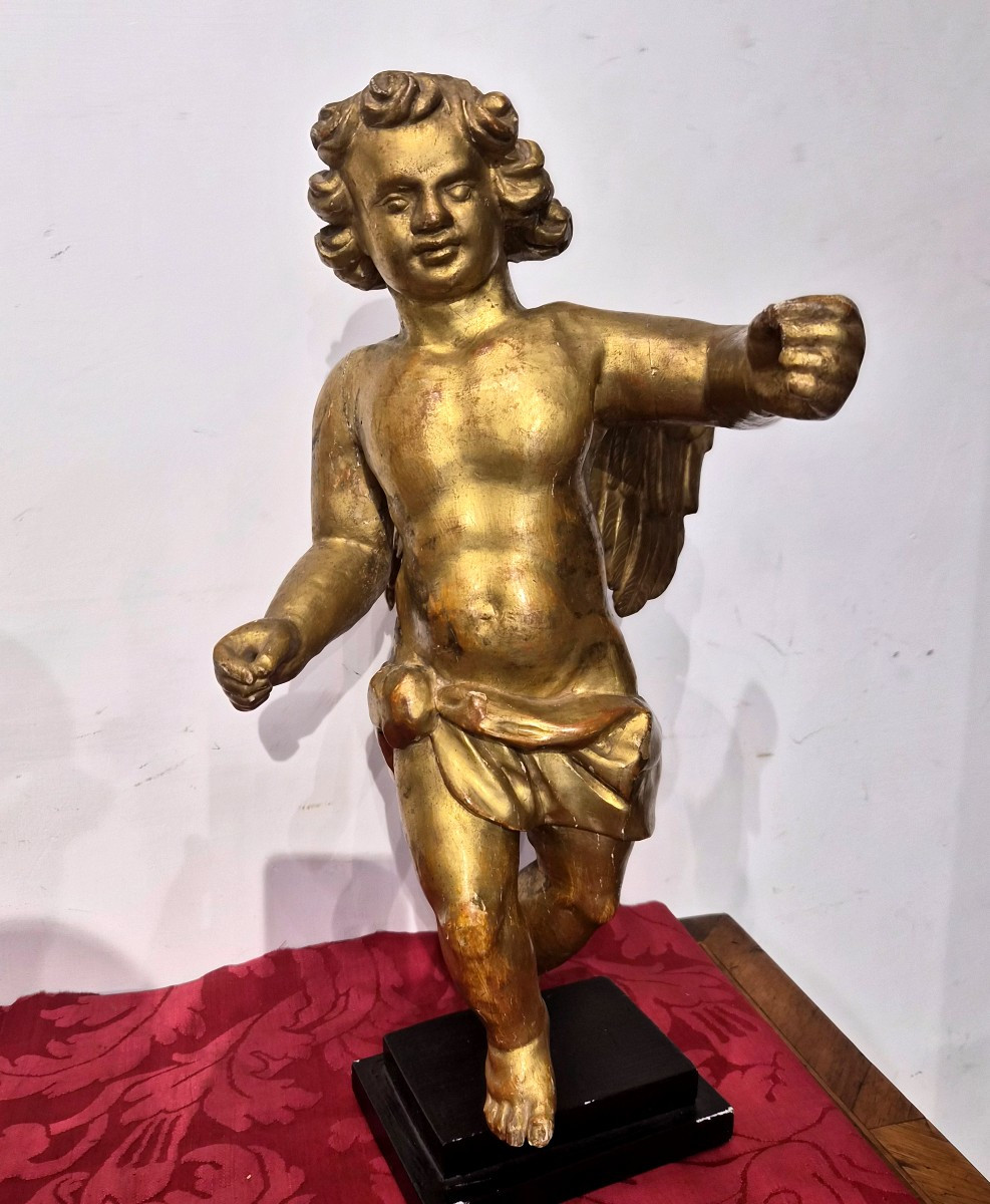 Putto Barocco in legno dorato