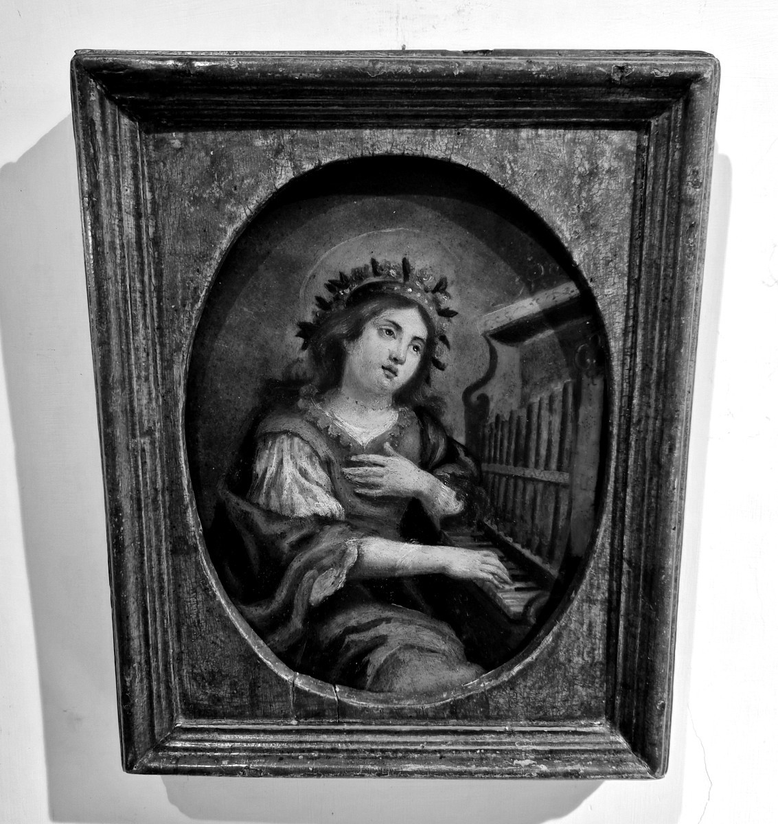 Santa Cecilia,dipinto su alabastro-photo-2