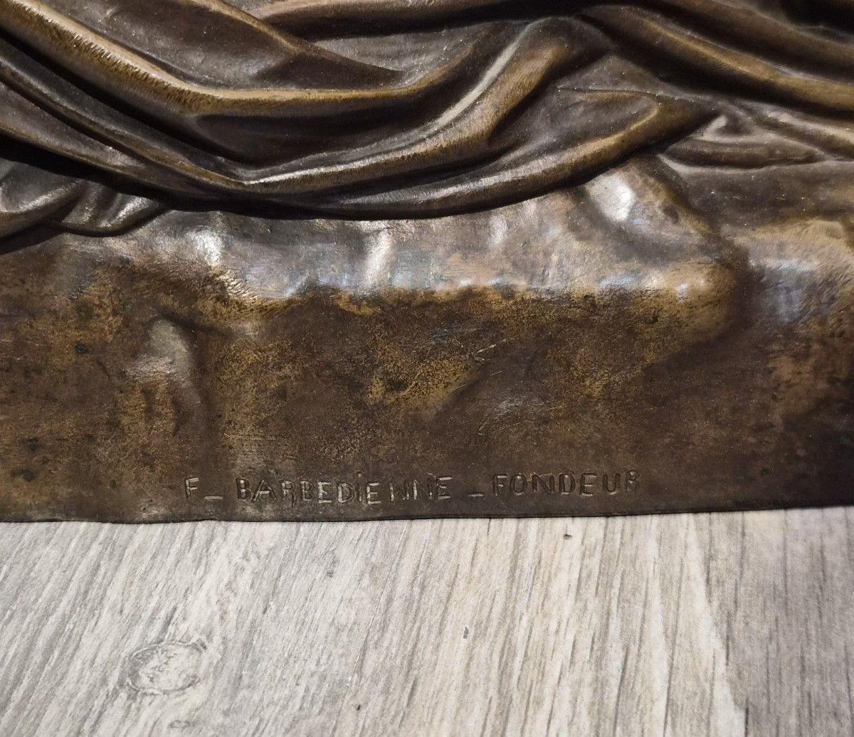 La scultura in bronzo del Soldato di Maratona,firmata F.Barbedienne-photo-4