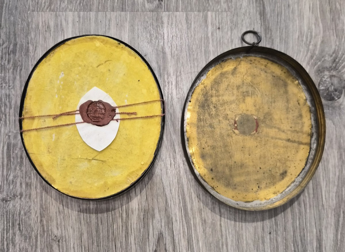 Grande Reliquiario con immagine di San Pasquale de Baylon e 8 reliquie, certificazione dat.1859-photo-3