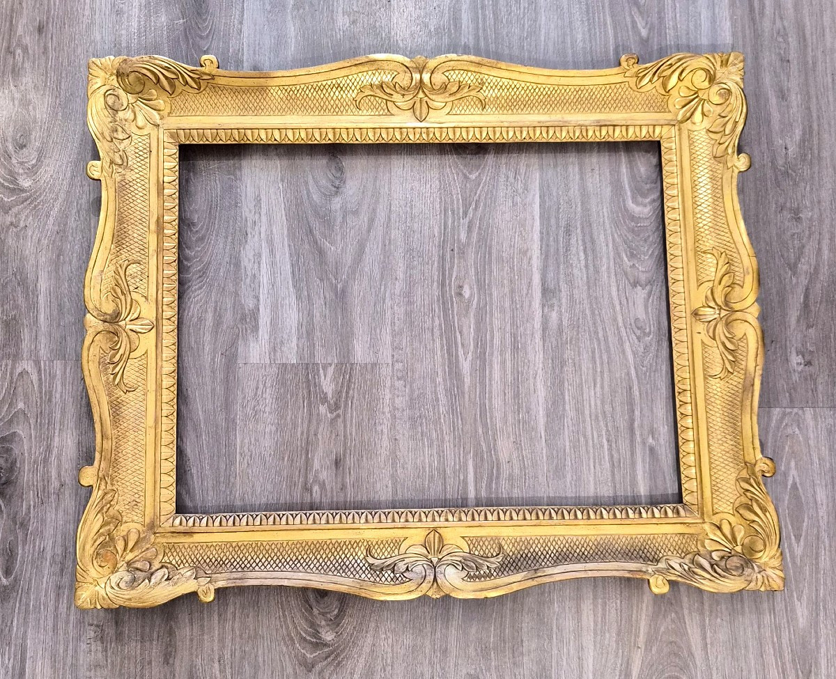 Cornice napoletana in legno dorato a vassoio-photo-1