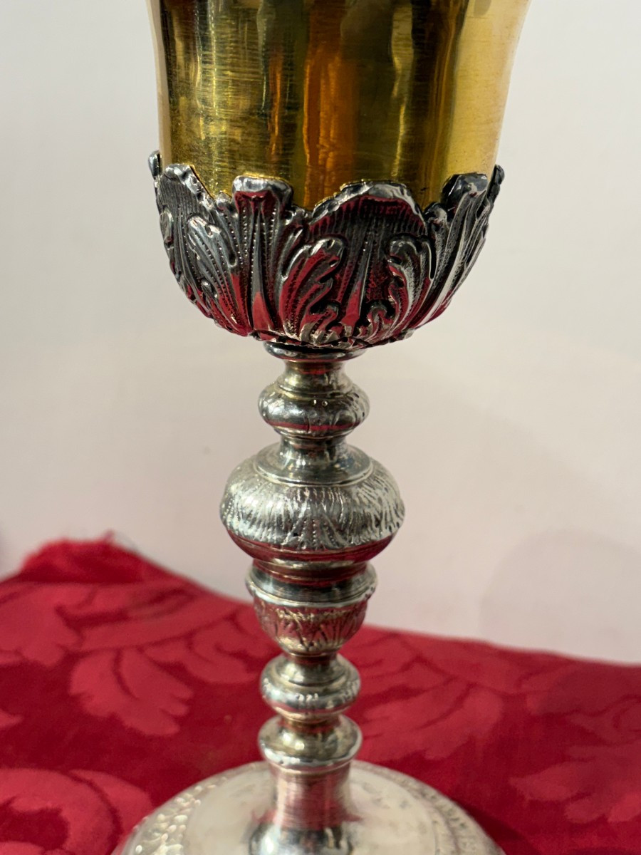 Calice liturgico  in argento, Roma XVIII sec.-photo-3