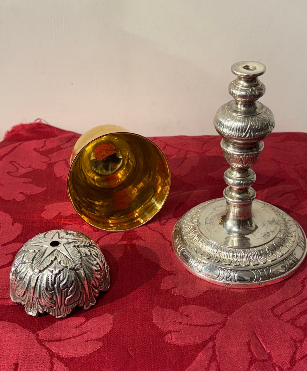 Calice liturgico  in argento, Roma XVIII sec.-photo-4