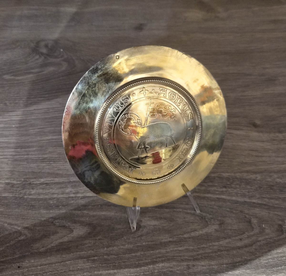 Patena d'altare tipo "Agnus Dei" in argento-photo-4