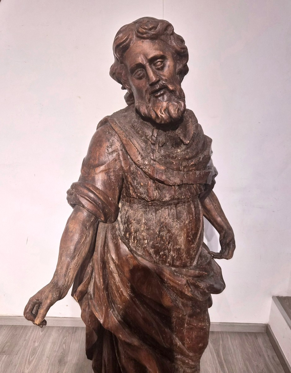 Evangelista,scultura lignea inizi 1600,altezza naturale-photo-2