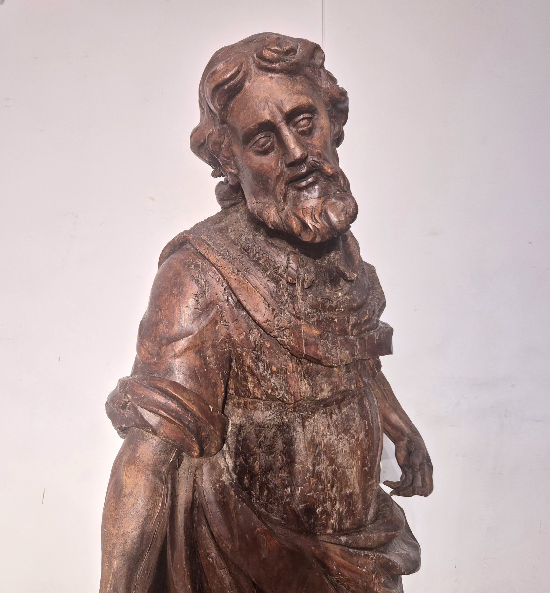 Evangelista,scultura lignea inizi 1600,altezza naturale-photo-3