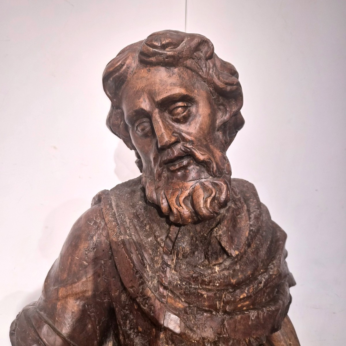 Evangelista,scultura lignea inizi 1600,altezza naturale-photo-4