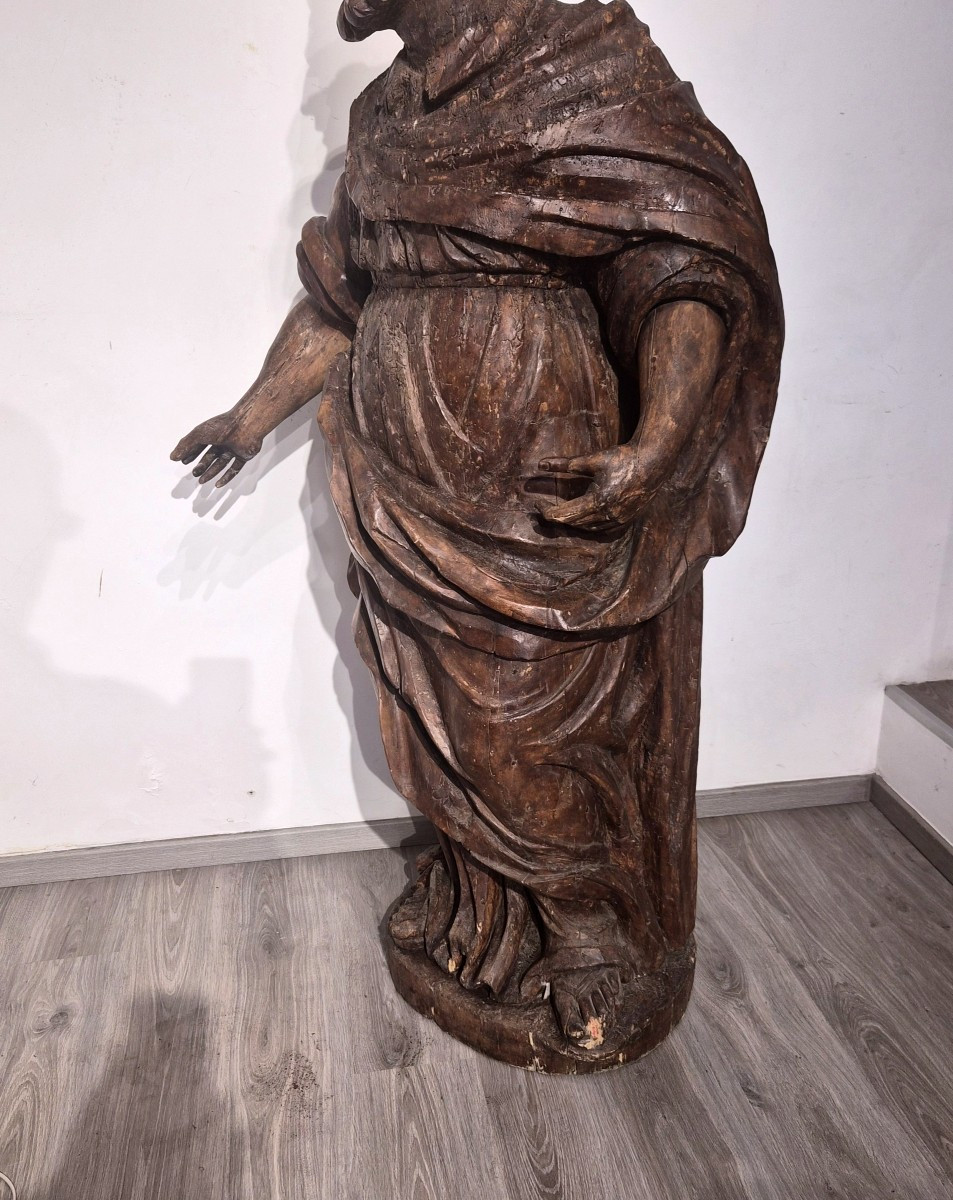 Evangelista,scultura lignea inizi 1600,altezza naturale-photo-5