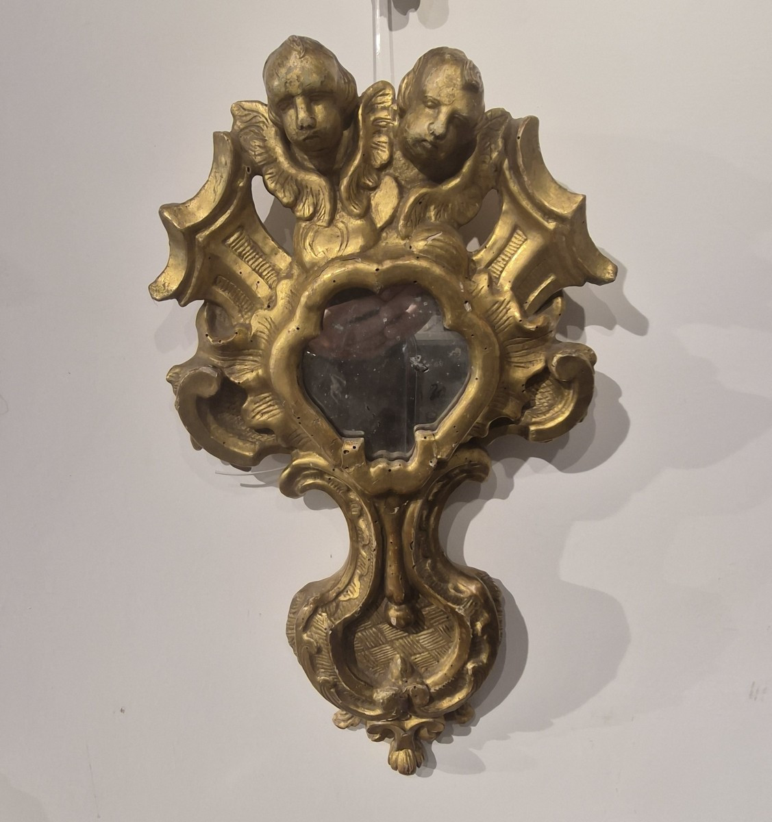 Coppia di Ostensori in legno dorati barocchi romani-photo-3