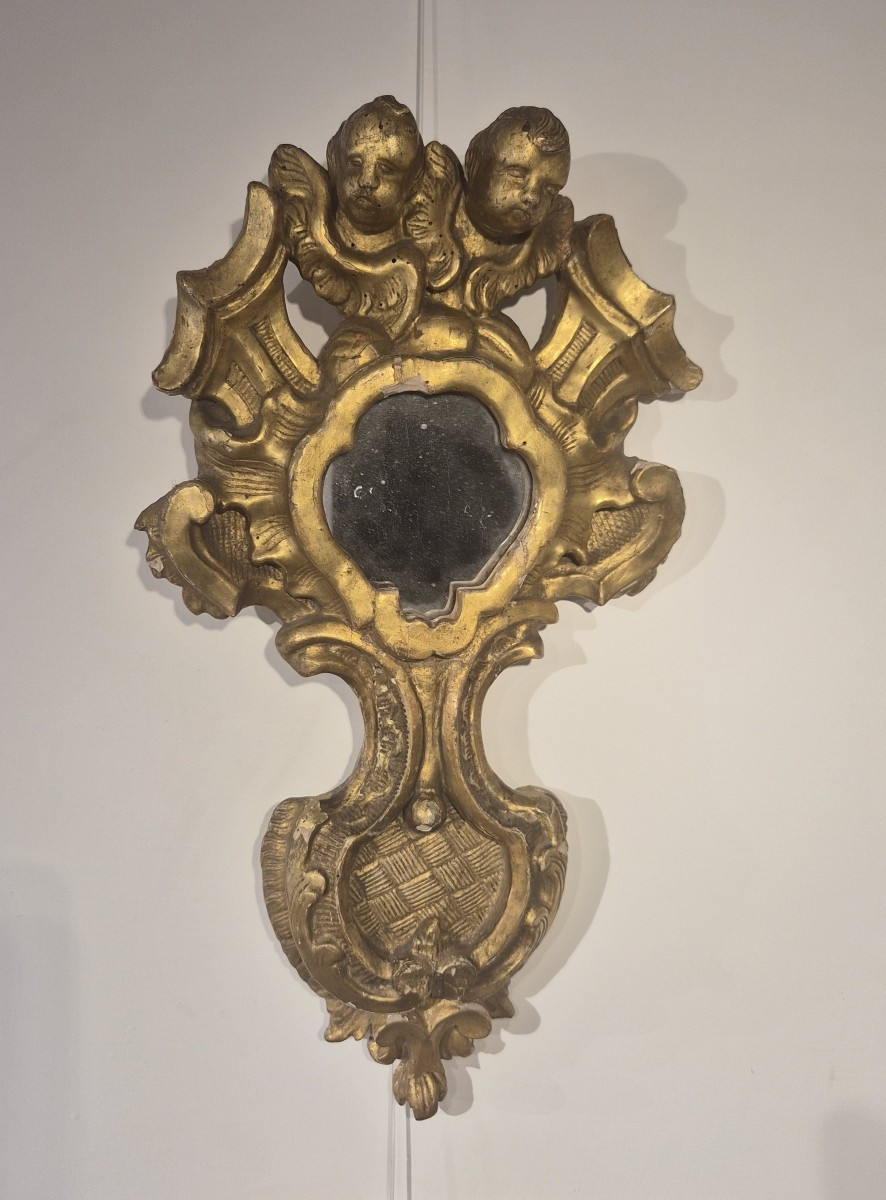 Coppia di Ostensori in legno dorati barocchi romani-photo-4