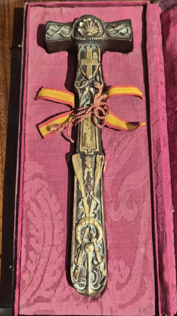 Martelletto cerimoniale o commemorativo in bronzo-photo-4