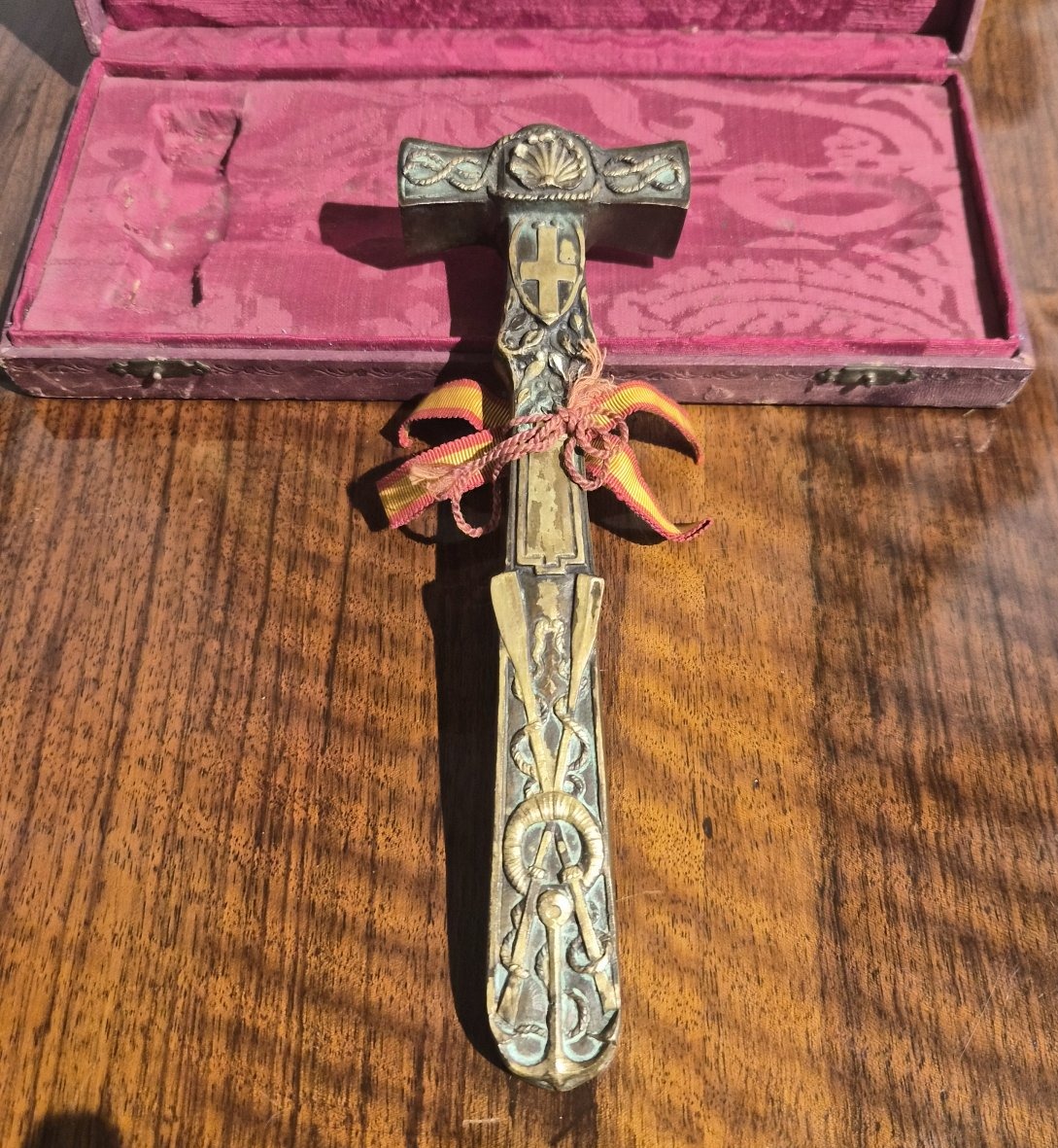 Martelletto cerimoniale o commemorativo in bronzo-photo-3