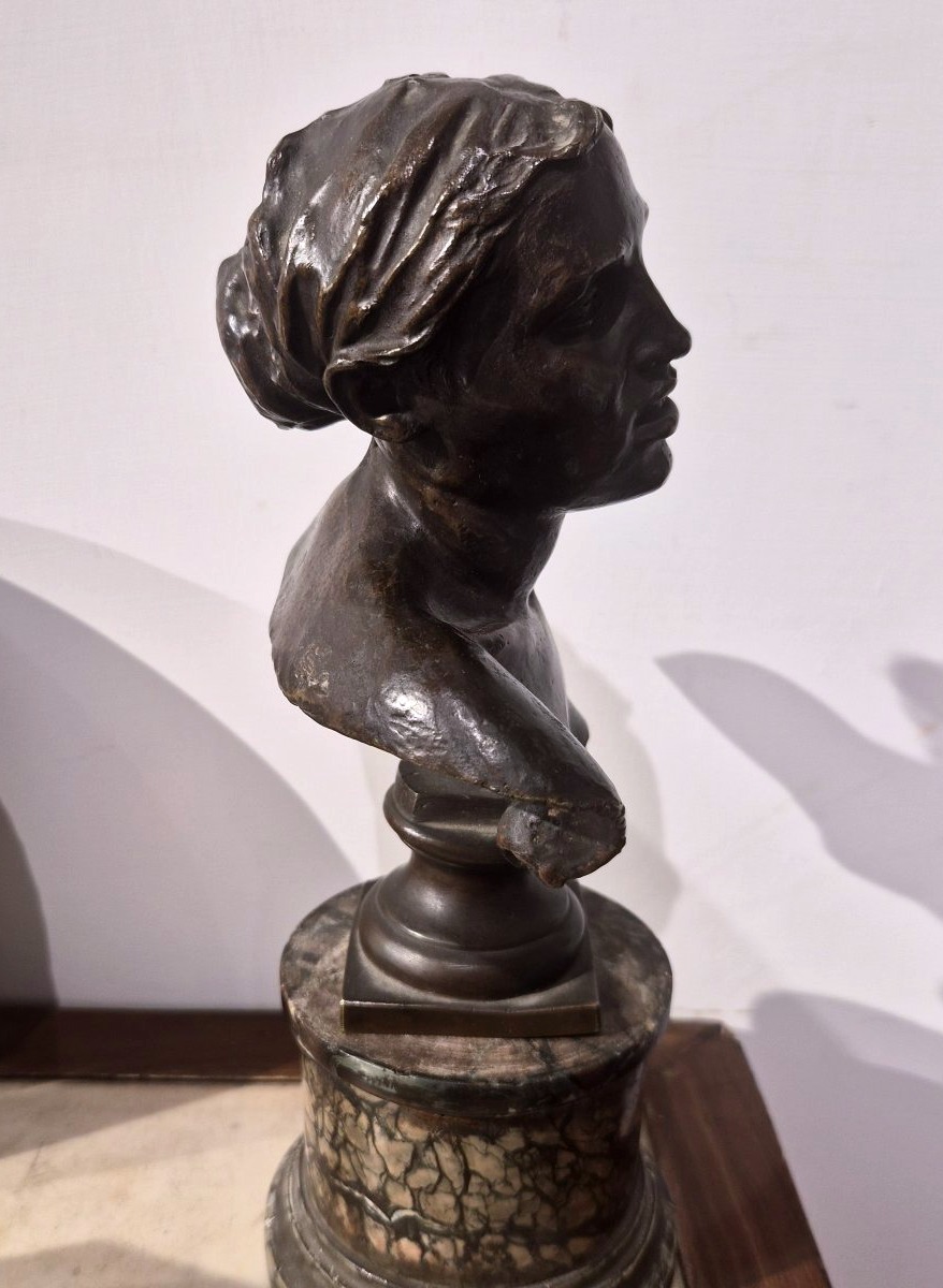 Scultura in bronzo a patina originale del celebre scultore Vincenzo Gemito, (Napoli 1852-1929).-photo-3