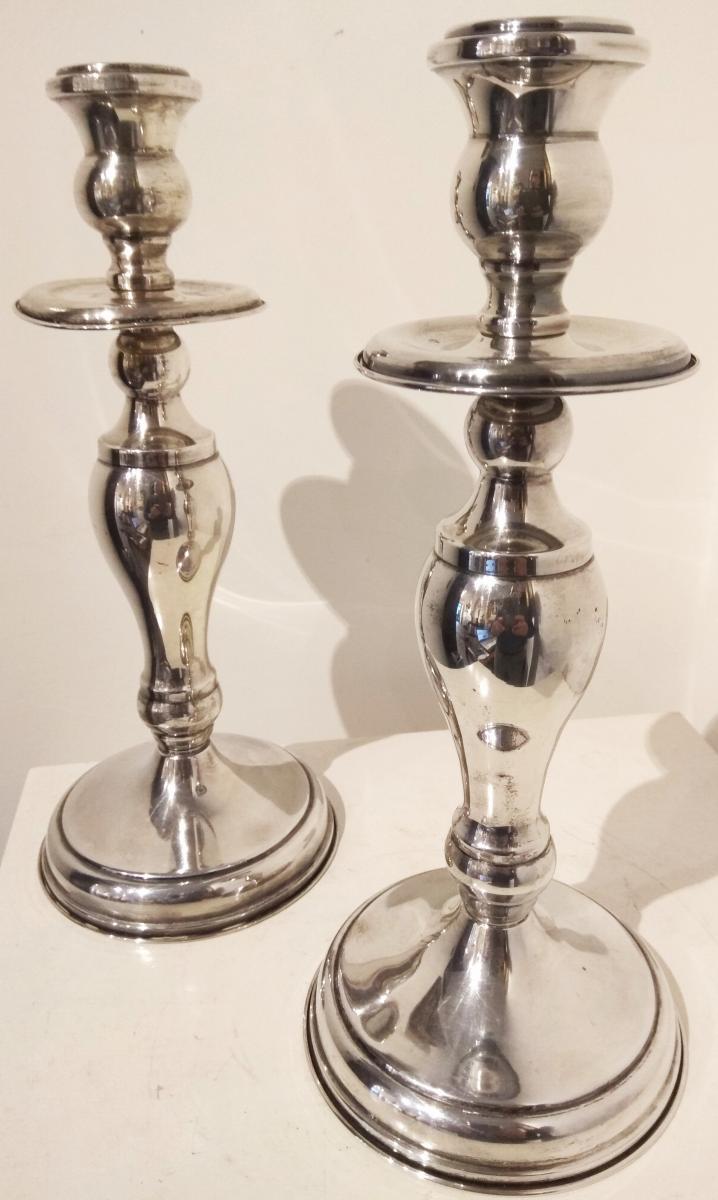 Coppia di candelieri in argento-photo-4