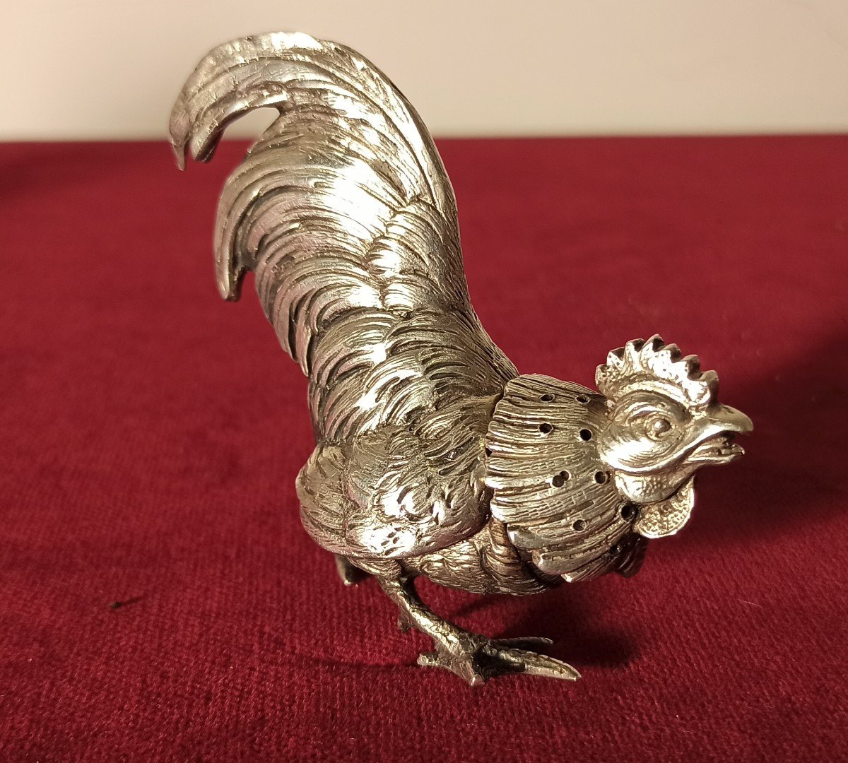 Coq Et Poule Saleron En Argent-photo-3