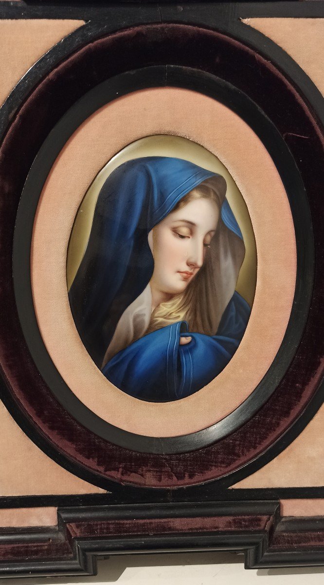 "Vierge au doigt", peint sur porcelaine-photo-4