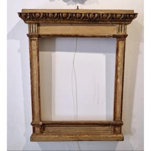 Cornice italiana ad edicola in legno laccata