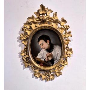 San Luigi Gonzaga, dipinto ad olio su rame