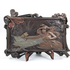 Art Nouveau Terracotta Wall Relief, 19th Century, France