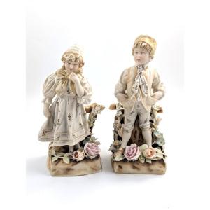 Antique Porcelain Figurines From Teplitz Wien, Ernst Wahliss, Early 20th Century