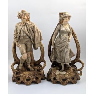Antique Porcelain Figurines, Bohemian School, 19th Century