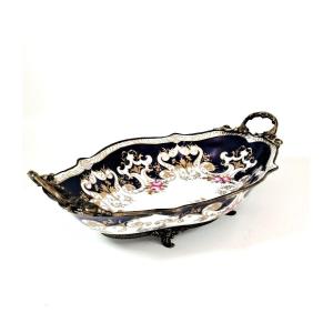Antique Dresden Porcelain Fruit Vase, Mid 19th Century.