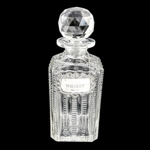 Edwardian Cut Glass Decanter With Later Silver "whisky" Label