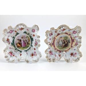 Antique Porcelain Plates From Plaue Schierholz, Germany, C. 1875