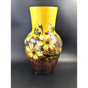 Burmantofts Faience Pottery Vase, C. 1890, Large And Rare