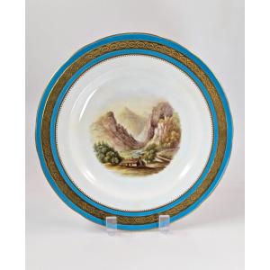 Antique Minton Cabinet Porcelain Hand-painted Plate, 1864