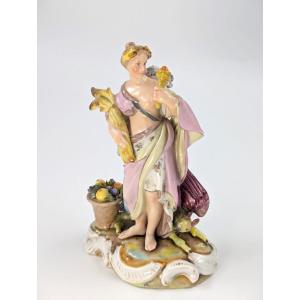 Antique Porcelain Allegorical Figurine By Volkstedt, Germany, с. 19th