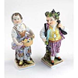 Antique Porcelain Figurines Of Children, Helena Wolfsohn, C. 1880.