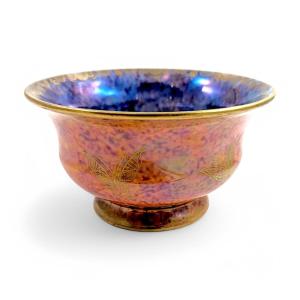 Antique Wedgwood Lustre Bowl, Butterflies And Scarab, Daisy Makeig-jones, C. 1914